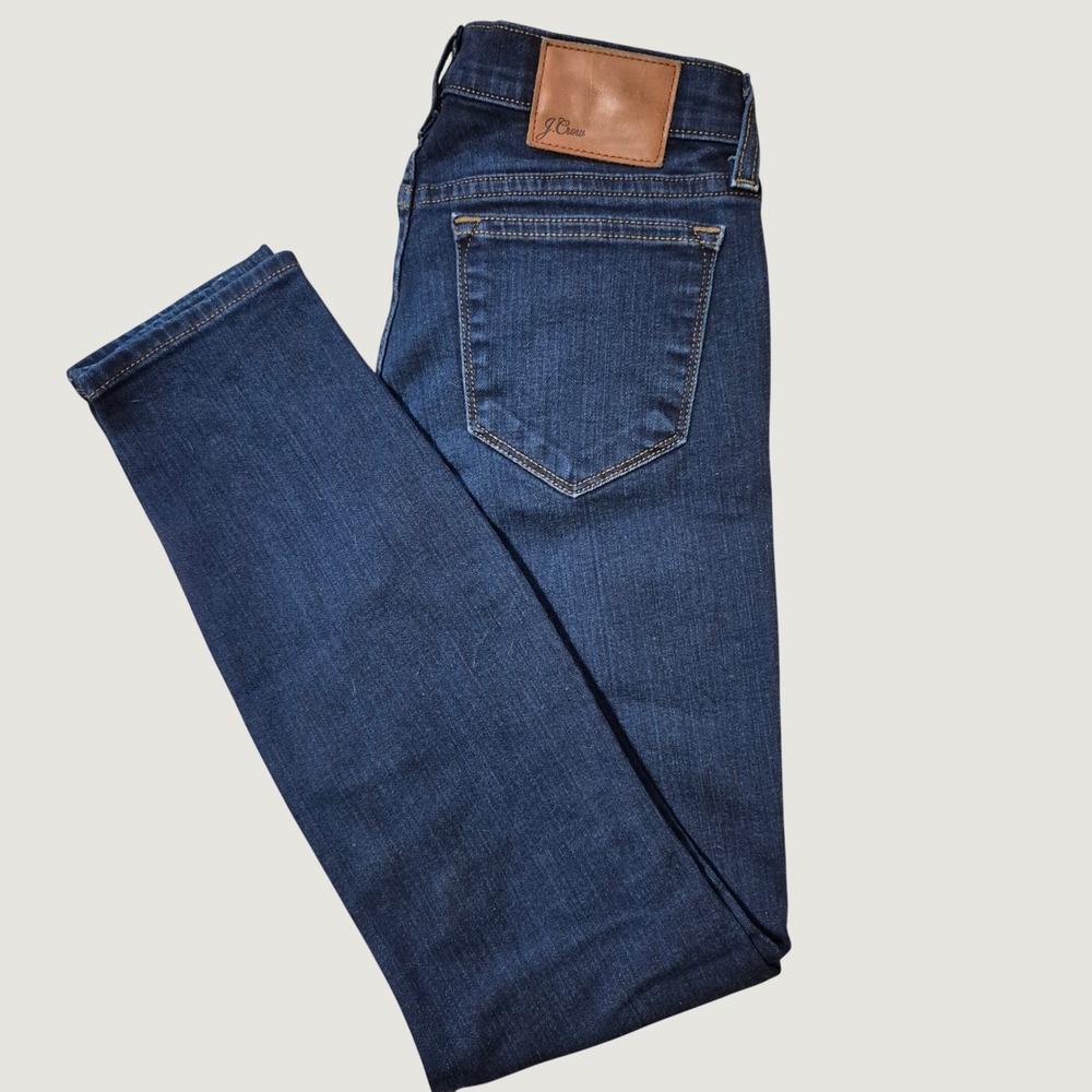 J.Crew Toothpick Jeans Size 27 Skinny Stretch Dark Wash Denim Indigo Blue